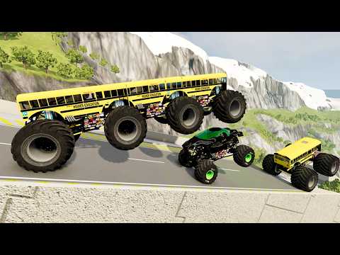 BNG Drive - Epic High Speed Monster Truck Jumps Crashes #018 - BeamNG Drive