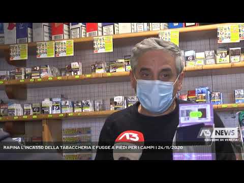 RAPINA L’INCASSO DELLA TABACCHERIA E FUGGE A PIEDI PER I CAMPI | 24/11/2020