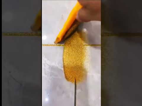 how to fill golden epoxy apply #tiles #flores #epoxy #shorts