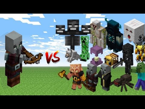 Ultimate Showdown: PILLAGER ARMY vs ALL MOBS in Minecraft