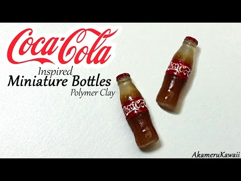 Coca Cola inspired miniature bottles - Polymer clay tutorial Video