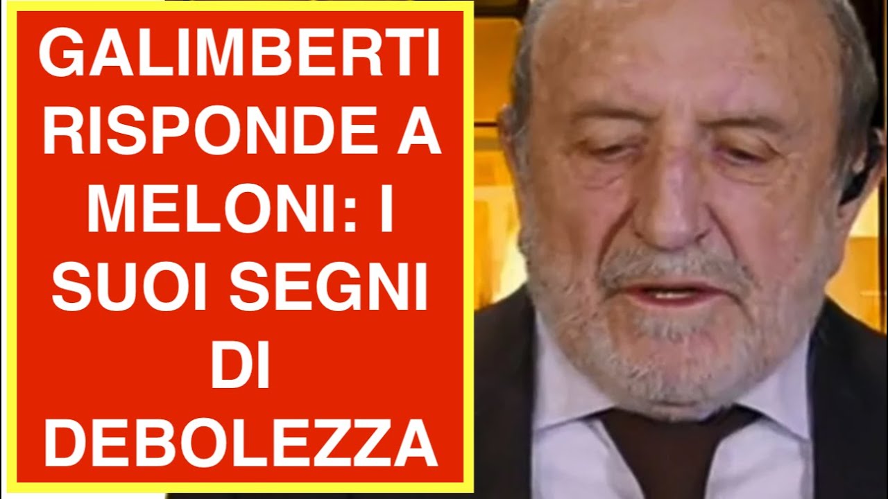 GALIMBERTI RISPONDE A MELONI: I SUOI SEGNI DI DEBOLEZZA