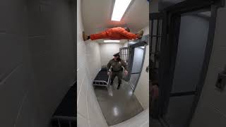Guard can't find the inmate... look up! 😂 #jail  #prank  #shorts