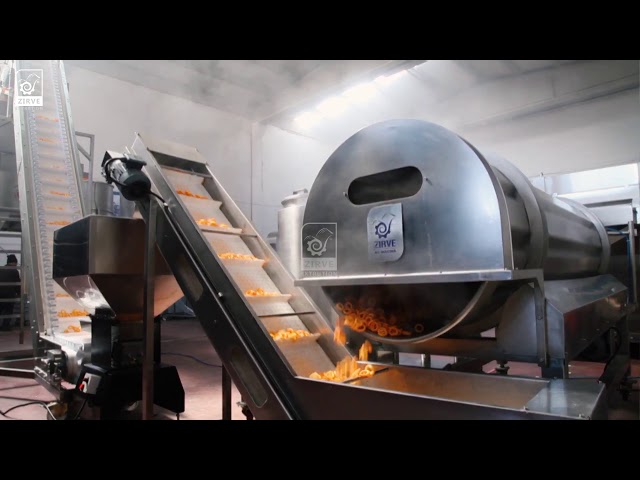 zirve extrusion | L'usine et la ligne de production de chips de maïs moelleux sont entièrement automatiques