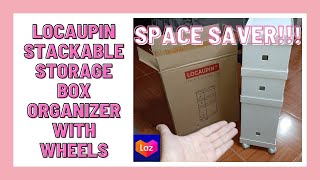 LOCAUPIN STACKABLE STORAGE BOX ORGANIZER WITH WHEELS UNBOXING AND TESTING MADALING ILAGAY SA SULOK