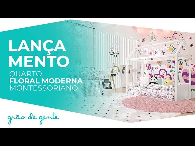 Quarto Montessoriano Floral Moderna - Grão de Gente