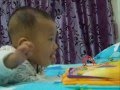 Cutie Baby Seing Cartoon In Laptop