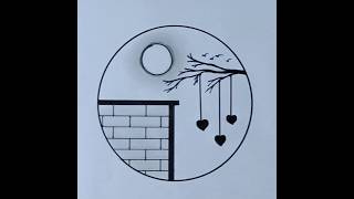 Beautiful Scenery Nature Drawing Easy 🙂#drawing #trending #shorts