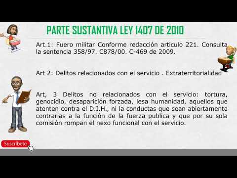 Ley 1407 de 2010 PENAL MILITAR, tema 3 Concurso ha Subintendentes