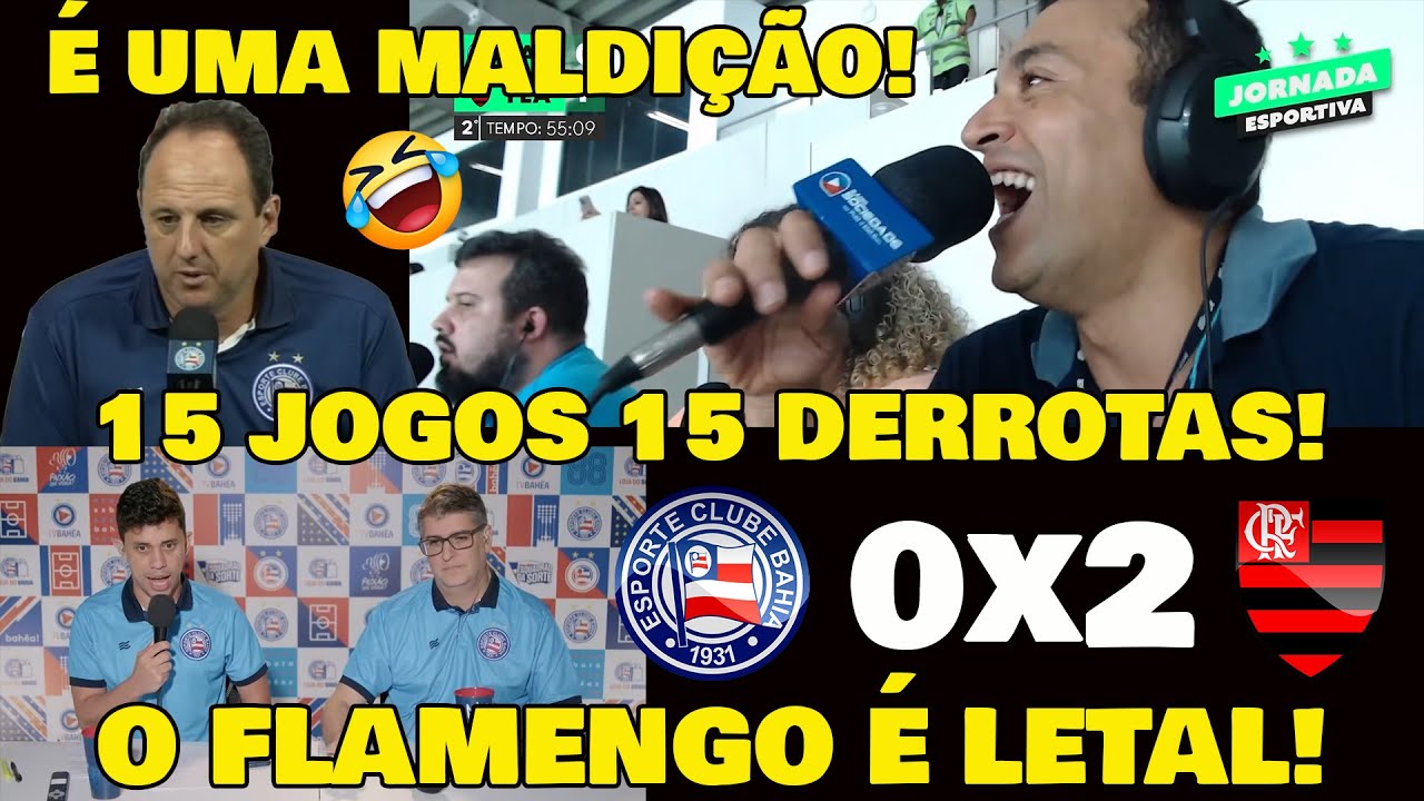 VAMOS RIR? REAÇÕES TV BAHÊA! BAHIA 0x2 FLAMENGO - E O ROGÉRIO CENI? KKK AGORA SÃO 15!