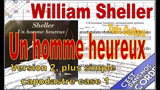 Un homme heureux / William Sheller / Tuto guitare version 2 plus facile (Tabs)