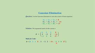 (6.1) Gaussian elimination: MatLab code + download link.