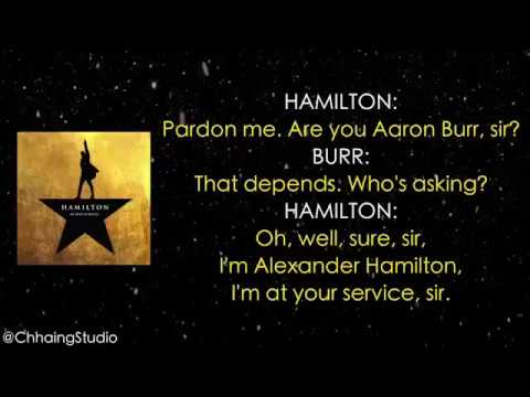 Aaron Burr, Sir but it gets faster every time they say "Sir"