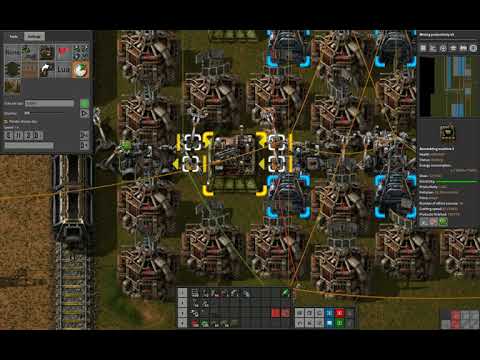 Factorio - Inserter clocking in action
