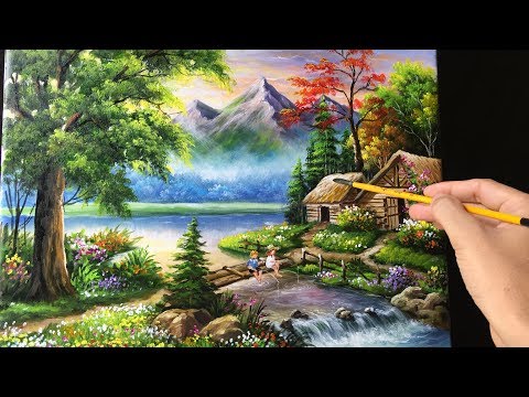 Painting a Beautiful Mountain Landscape with Acrylics