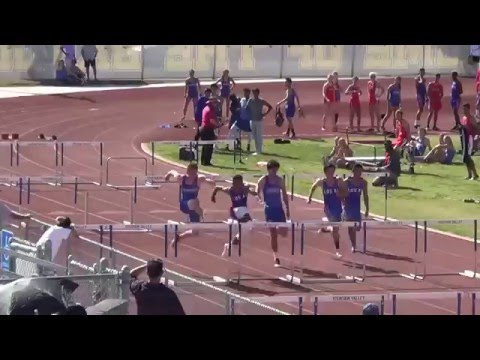 J Rubio 4/20/16 VarB 110m Hurdles - Lane 6 - 1st Place - 14.82 at Fountain Valley