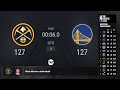 Denver Nuggets @ Golden State Warriors | NBA Regular Season on TNT Live Scoreboard