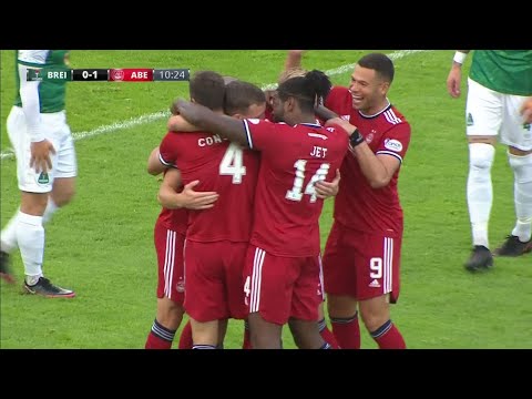 Lewis Ferguson heads in for Aberdeen away to Breidablik in Europa Conference League