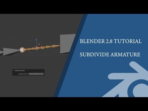 Blender 2.8 Tutorial: Subdivide Armature - make more bones