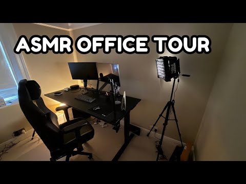New ASMR Desk Setup & Office Tour 🎧(Tapping, Whispering)