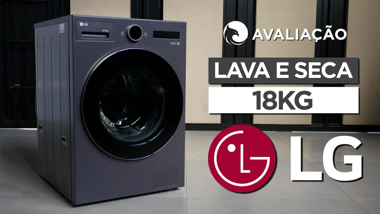 Miniatura da avaliação em vídeo de Lava e Seca LG WD18GNTS6 18kg/10kg Wi-Fi TurboWash 360°