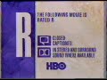 HBO The Following Movie Is Rated R