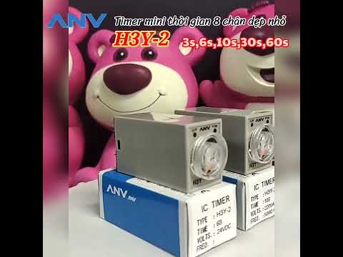 Timer mini H3Y-2 điện áp 12/24VDC, 110/220VAC rơ le thời gian 8 chân dẹp nhỏ
