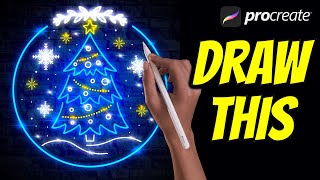 Neon Christmas - Procreate tutorial 108