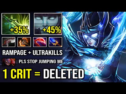 1 CRIT = DELETE!! Butterfly + Rampage Ultrakills 80% Evasion Phantom Assassin DotA 2