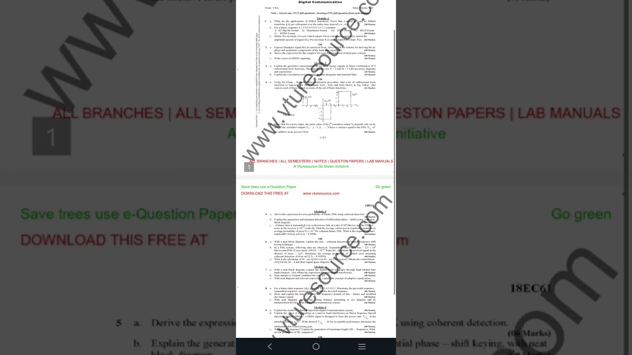 Digital communication 21EC51 model question paper