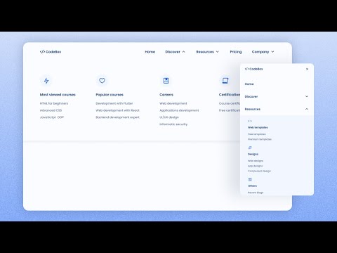 Responsive Navigation Bar Using Html Css Javascript With Dropdown Mega Menu