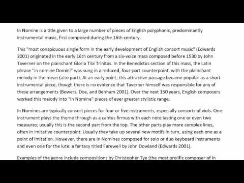 Robert Parsons - In Nomine à 4 No. 2