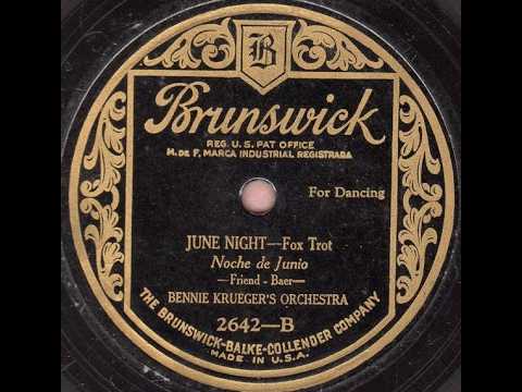 Bennie Krueger's Orchestra "June Night" Brunswick 2642 (1924) 1920 saxophone jazz dance band 78 rpm