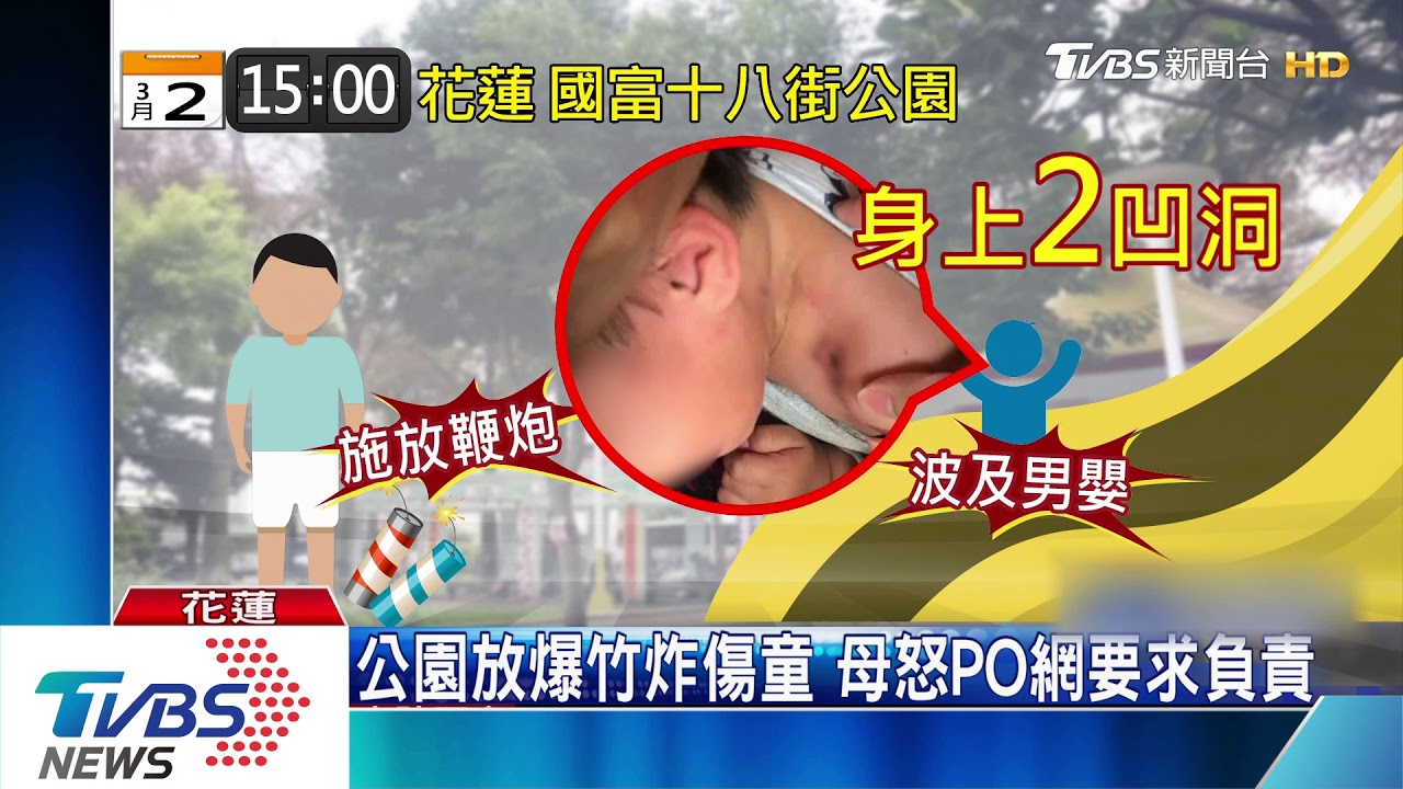公園放爆竹炸傷童 母怒PO網要求道歉