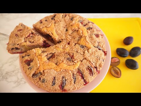 How To Make Delicious German Plum Cake With Streusel Topping | Zwetschgenkuchen Recipe