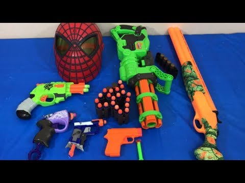 Box of Toys Toy Guns NERF Guns Spiderman Fun