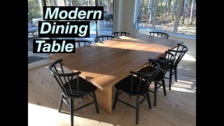 Modern White Oak Linear Dining Table | Custom Furniture Edmonton
