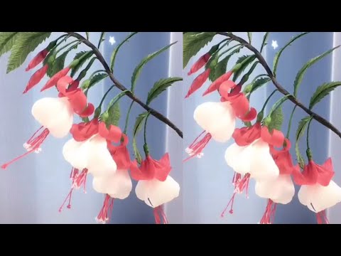 How To Make Double Fuchsia | paper flowers | DIY SHIVANI |