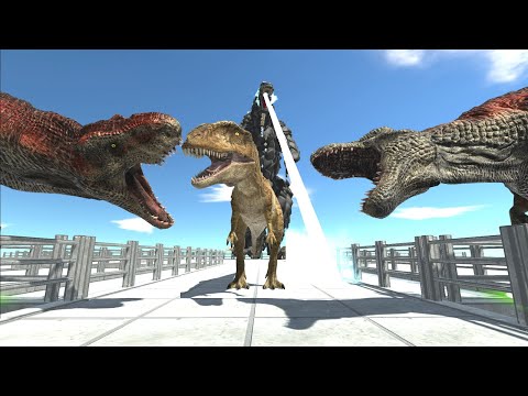 Escape From Godzilla Atomic Breath And T-Rex! Carcharodontosaurus - With Commentary - ARBS