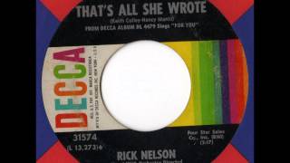 Rick Nelson - That's All she Wrote