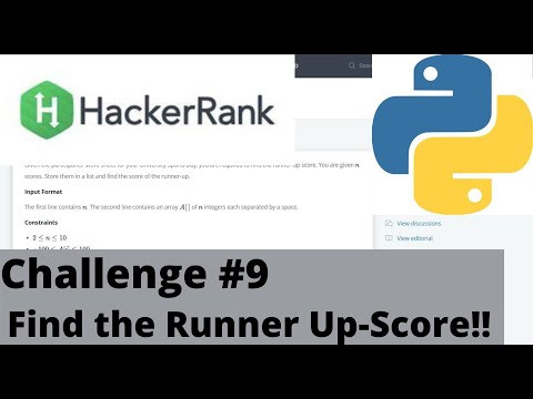 Python Hackerrank Challenge 9 Python Find The Runner Up Score