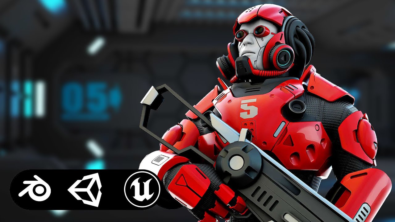 Cyborg Soldier Rx-900 Auto-Rig Pro Rigged For Mixamo Unreal Engine Unity 3D Model