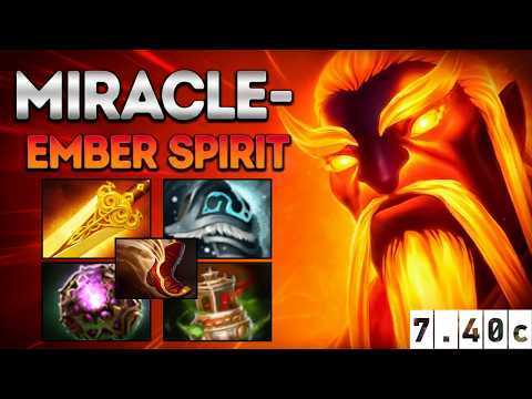 MIRACLE- EMBER SPIRIT ON FIRE 🔥 7.40c MID LANE CARNAGE!
