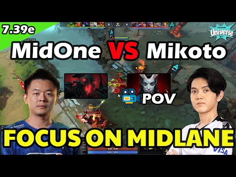 Mikoto Queen of Pain VS MidOne Shadow Fiend | Focus on Midlane | 7.39e
