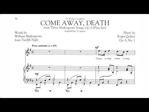 Roger Quilter: "Come Away, Death" from Three Shakespeare Songs, Op. 6 [Synch a Score]