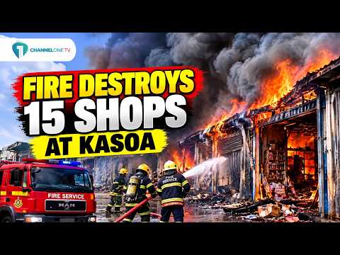 Fire Destroys 15 Container Shops at Kasoa High Tension