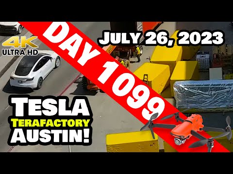 INTERESTING DELIVERIES AT GIGA TEXAS! - Tesla Gigafactory Austin 4K  Day 1099 - 7/26/23 -Tesla Texas