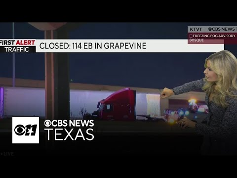 Highway closures in place after multiple crashes due to icy roads in North Texas