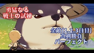 【原神】 イベント 勇猛なる戦士の試練 真剣勝負 全敵 戦士パーフェクトクリア 【げんしん】