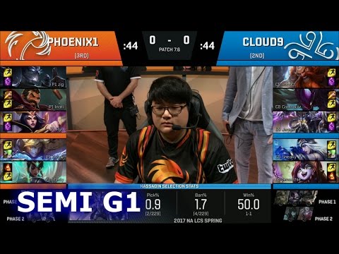 Phoenix1 vs Cloud 9 Game 1 | Semi Finals S7 NA LCS Spring 2017 PlayOffs | P1 vs C9 G1 SF 1080p